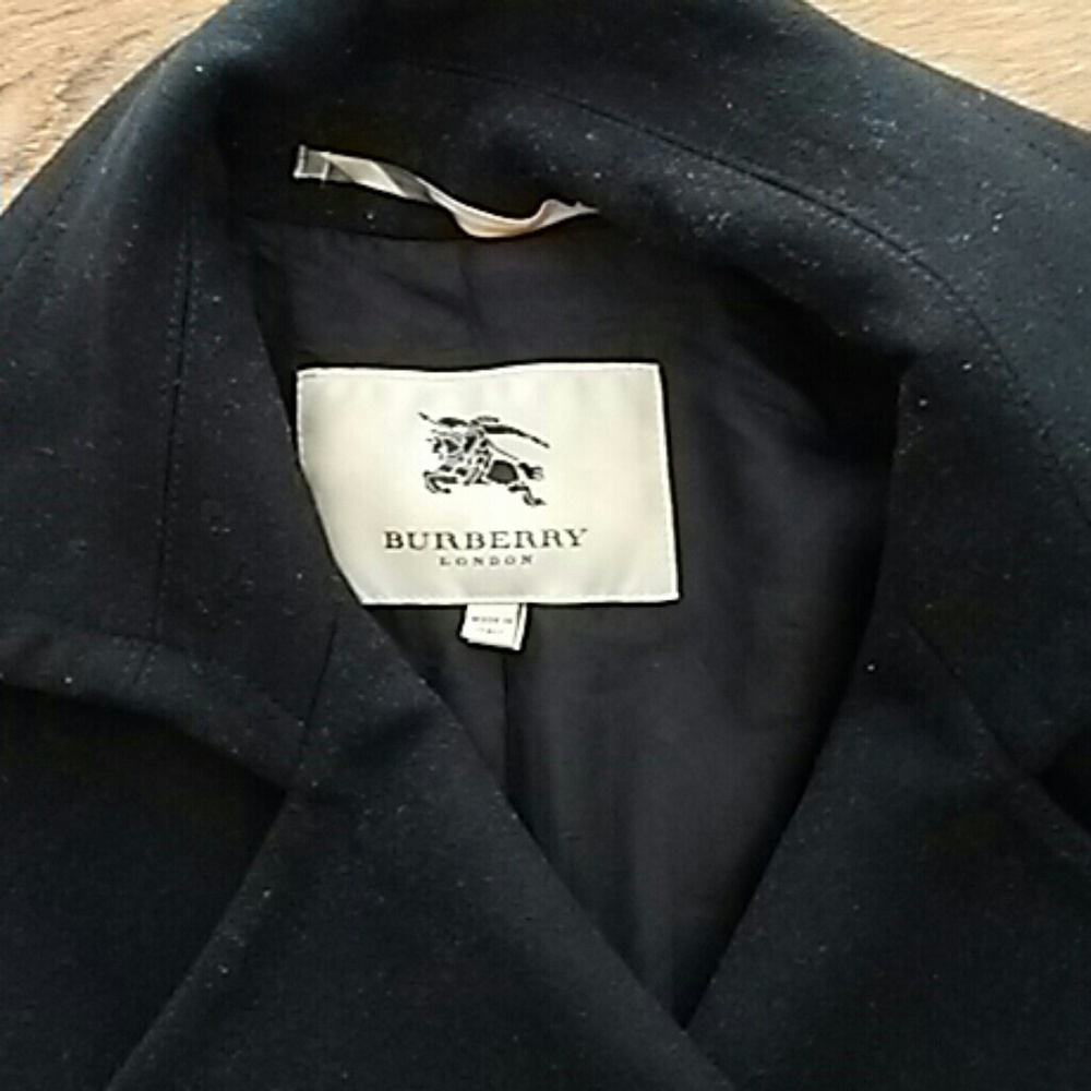 BURBERRY LONDON NAVY PEA COAT - Picture 3 of 8